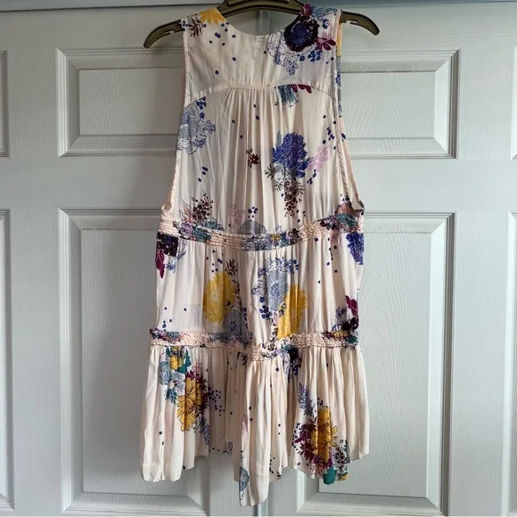 Free People - Tiered Tunic Top - Pink Floral - Size S - Picture 3 of 8